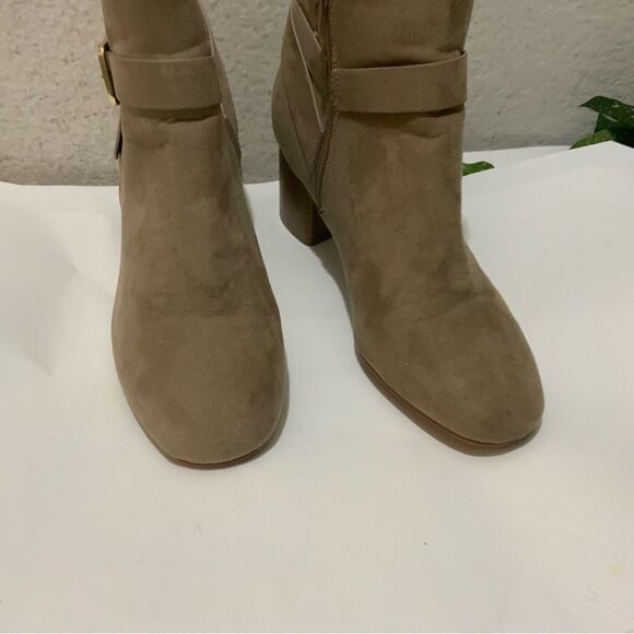 Kelly & Katie ankle boots buckle zip tan suede women size 8 - Picture 3 of 12